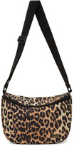 Thumbnail for your product : Ganni Black and Brown Recycled Leopard Print Bag