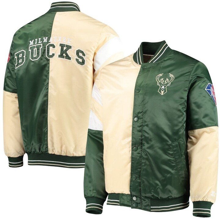 Men's Starter Cream/Hunter Green Milwaukee Bucks 75th Anniversary