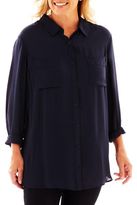 Thumbnail for your product : JCPenney a.n.a Relaxed-Fit Boyfriend Shirt - Plus