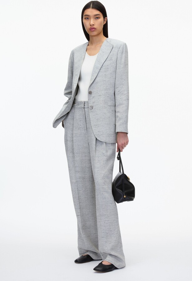 Collarless Relaxed Blazer in CLOUD GREY