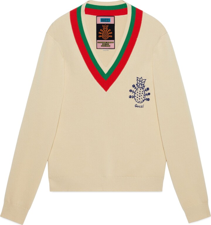 Gucci Pineapple cotton sweater - ShopStyle