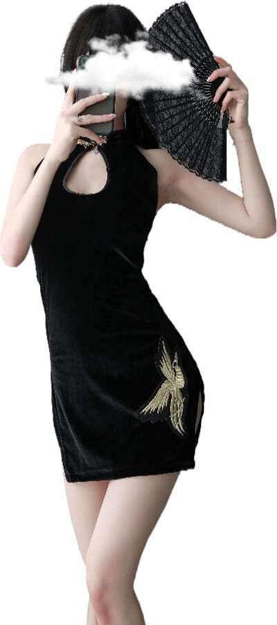SINGUYUN Chinese Cheongsam Lingerie Retro Print Dress Sexy Anime ...