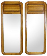 Thumbnail for your product : One Kings Lane Vintage Mid Century Pair of Oak Mirrors - Vintage Bella Home
