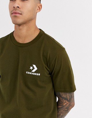 Converse star chevron logo crew neck t-shirt in khaki