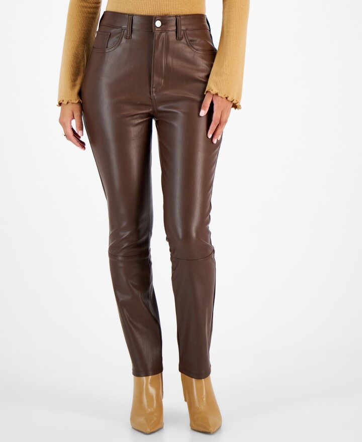 Tinseltown Juniors' FauxLeather StraightLeg Pants, Created for Macy's