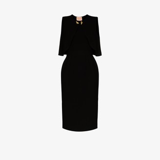 black and gold cape dress