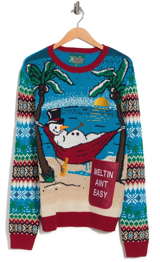 Ugly Christmas Sweater Snowman Beach Sweater - ShopStyle