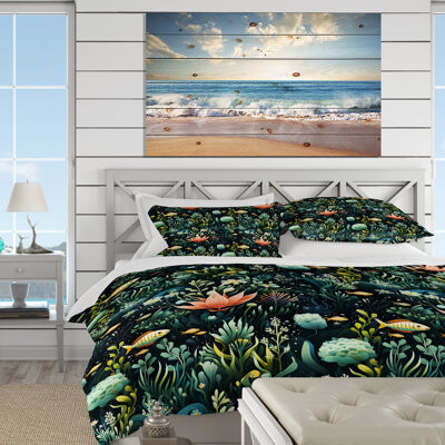 Design Art Blue And Green Under The Sea Exploration III Duvet Cover Set