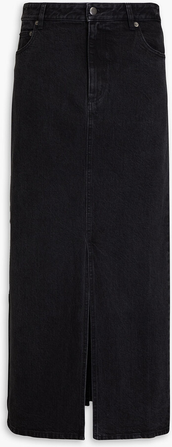 Denim midi skirt