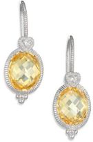 Thumbnail for your product : Judith Ripka La Petite Canary Crystal, White Sapphire & Sterling Silver Oval Drop Earrings