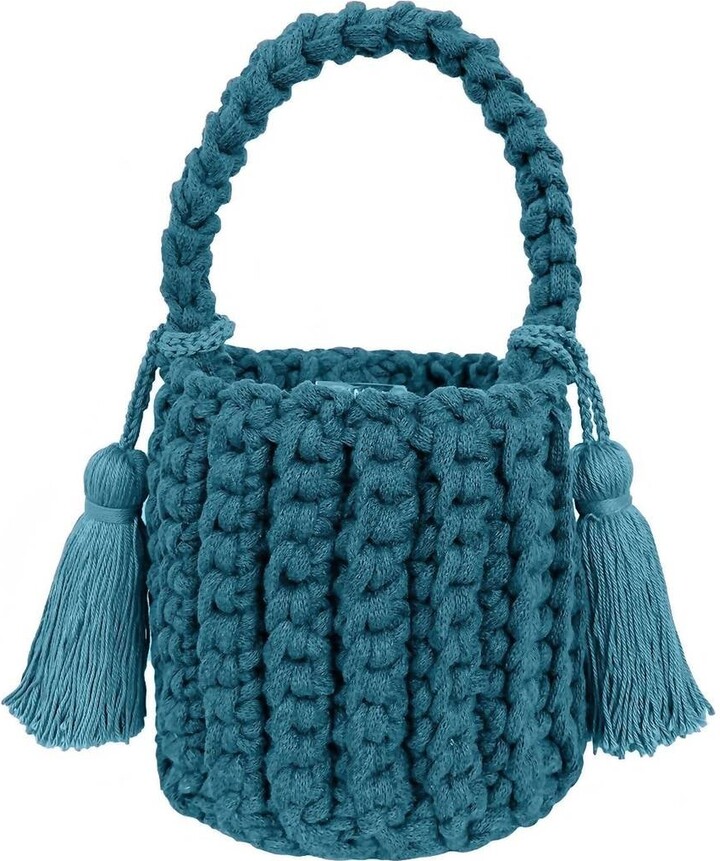 Binge Knitting Women's Amalfi Bucket Mini Bag In Seagreen