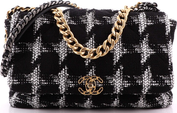 Chanel 19 Flap Bag Quilted Tweed Maxi - ShopStyle