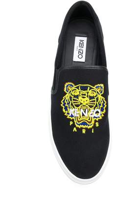 Kenzo tiger embroidered slip-on sneakers