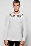 boohoo Mens Long Sleeve Rose Embroidered Knitted Jumper