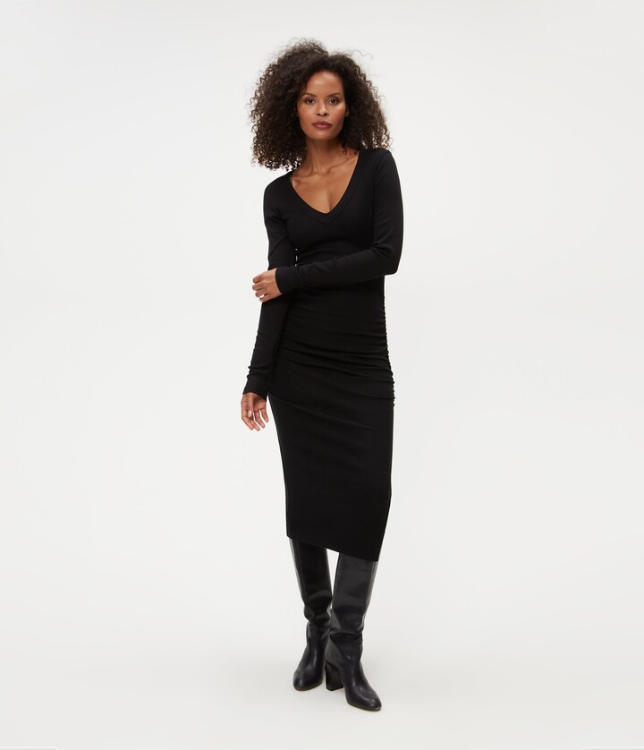 Michael Stars Nova Ribbed V-Neck Dress