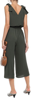MICHAEL Michael Kors Cropped Belted Bow-detailed Crepe Jumpsuit