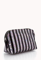 Thumbnail for your product : Forever 21 LOVE & BEAUTY Small Glittered Stripe Cosmetic Bag