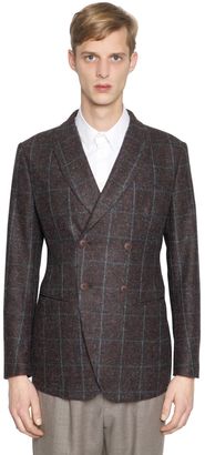Giorgio Armani Ginza Check Wool & Mohair Blend Jacket