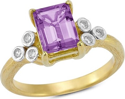 I. Reiss 14K 1.39 Ct. Tw. Diamond & Amethyst Cocktail Ring