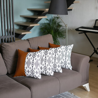 Square Faux Leather Pillow Cover