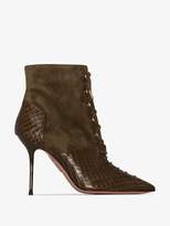 Thumbnail for your product : Aquazzura green Berlin 95 lace-up ankle boots