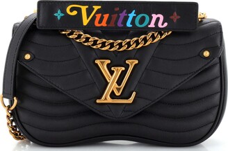 Preloved Louis Vuitton Black Quilted Leather New Wave Chain Bag