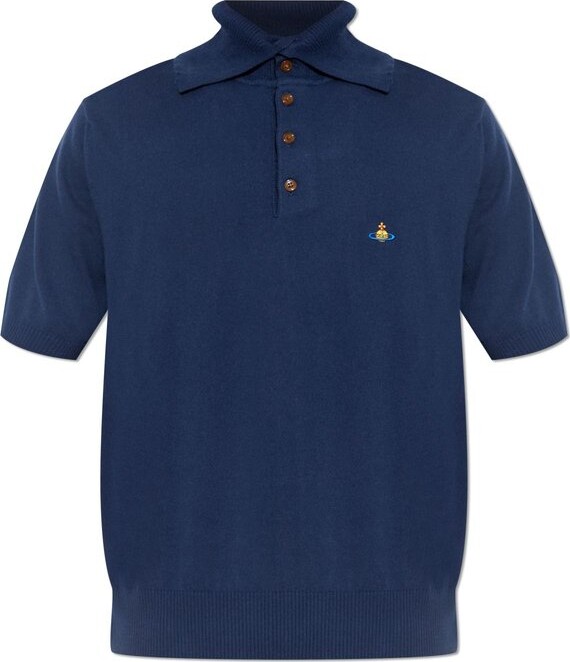 Vivienne Westwood Logo Embroidered Knitted Alex Polo Shirt