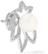 Thumbnail for your product : Yvonne Léon - 18-karat White Gold, Diamond And Pearl Earring