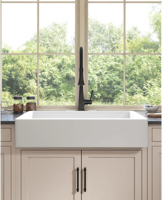 Ivy Bronx Matte Black Kitchen Faucet With Pull-Down  Stainless Steel Body Surface 360 Rotating Nozzle For Smooth Water Flow Pull Down In Black Material Cor