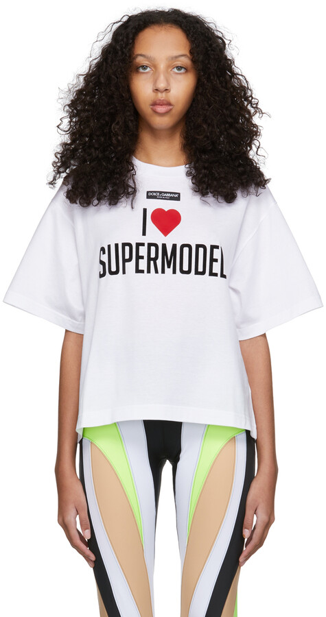 Dolce & Gabbana White 'I Love Supermodel' T-Shirt - ShopStyle