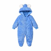 Thumbnail for your product : Moccybabelee Baby Boys Girls Warmer Snowsuit Long Sleeve Coral Fleece Hooded Romper Jumpsuit Newborn Footies Pajamas (3-6 Months