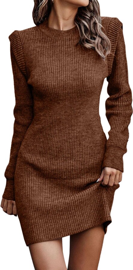 Sweater Dresses for Juniors Womens Long Batwing Sleeve Wrap V Neck Knitted  Womens Sweater Dress Cotton Black at  Women's Clothing store