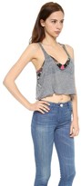 Thumbnail for your product : Daftbird Loose Cropped Burnout Tank