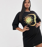 Thumbnail for your product : Rokoko Plus oversized t-shirt dress with sun and moon graphic