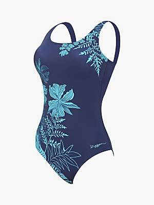 Zoggs Santorini Scoopback Swimsuit, Blue