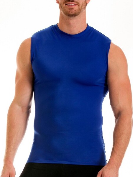 Instaslim InstaSlimActivewearBasicCompressionT-ShirtSleevelessMA2018RoyalSizeM