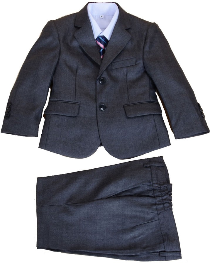 Beige Checked Boy Suit Boys 5 Piece Wedding Suit Page Boy Party Prom 2