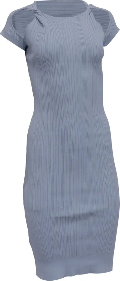 Herve Leger Ribbed Cutout Bodycon Midi Dress