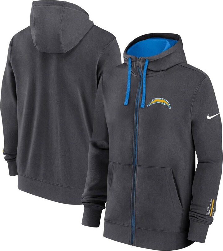 Nike Men's Anthracite Los Angeles Chargers Primetime Club Full-Zip Hoodie
