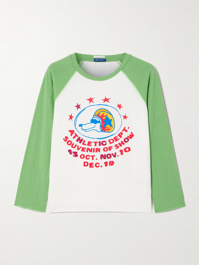 Mother The Sporty Concert Printed Cotton-jersey T-shirt - Green