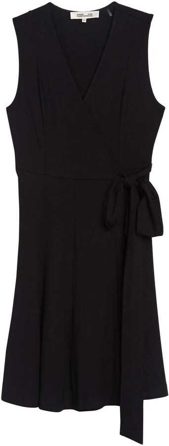 sleeveless wrap midi dress