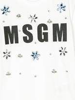Thumbnail for your product : MSGM Kids logo crystal-embellished T-shirt