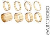 Thumbnail for your product : ASOS CURVE Pack of 8 Smooth Rings