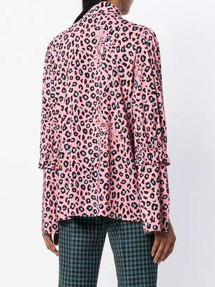 VIVETTA leopard print pussy bow blouse