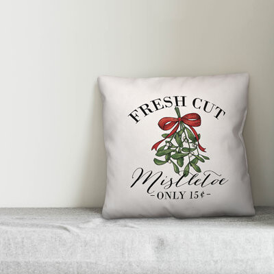 Fresh Cut Mistletoe Throw Pillow
