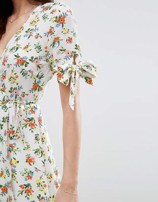 Fashion Union Mini Dress With Frills In Floral