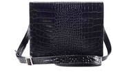 Thumbnail for your product : Kartu Studio Natural Leather Cross Body "Lavender" Black Reptile Print