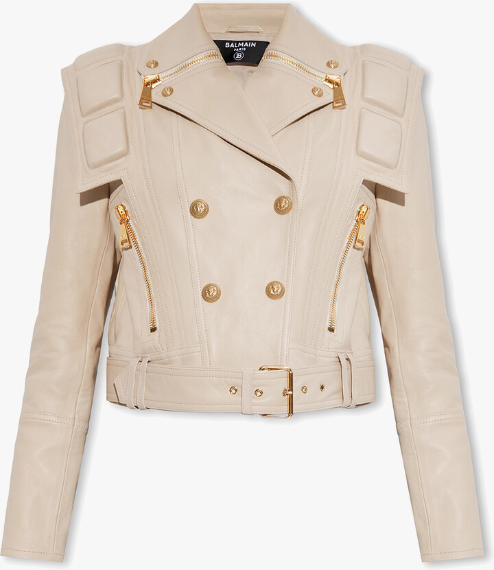 Balmain Leather Jacket ShopStyle