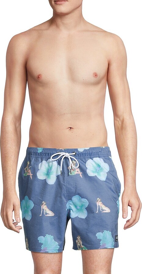 Ezekiel Dash Floral-Pattern Swim Shorts - ShopStyle