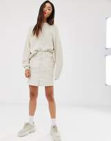 Thumbnail for your product : Monki ribbed crew neck oversized jumper in off white
